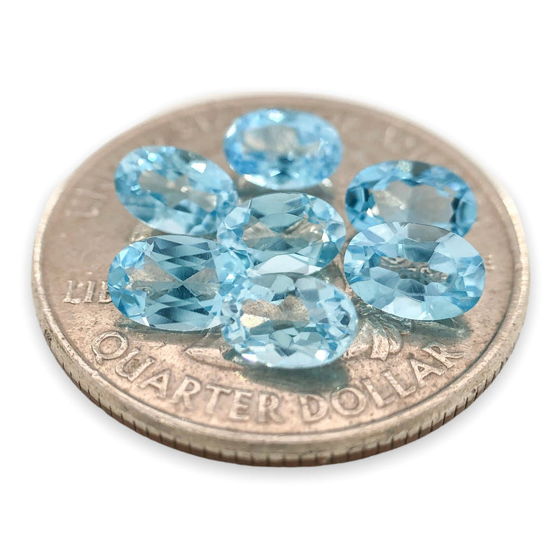 Estate 3.89cttw 7 Oval Cut Blue Topaz Loose Gemstones - Walter Bauman Jewelers