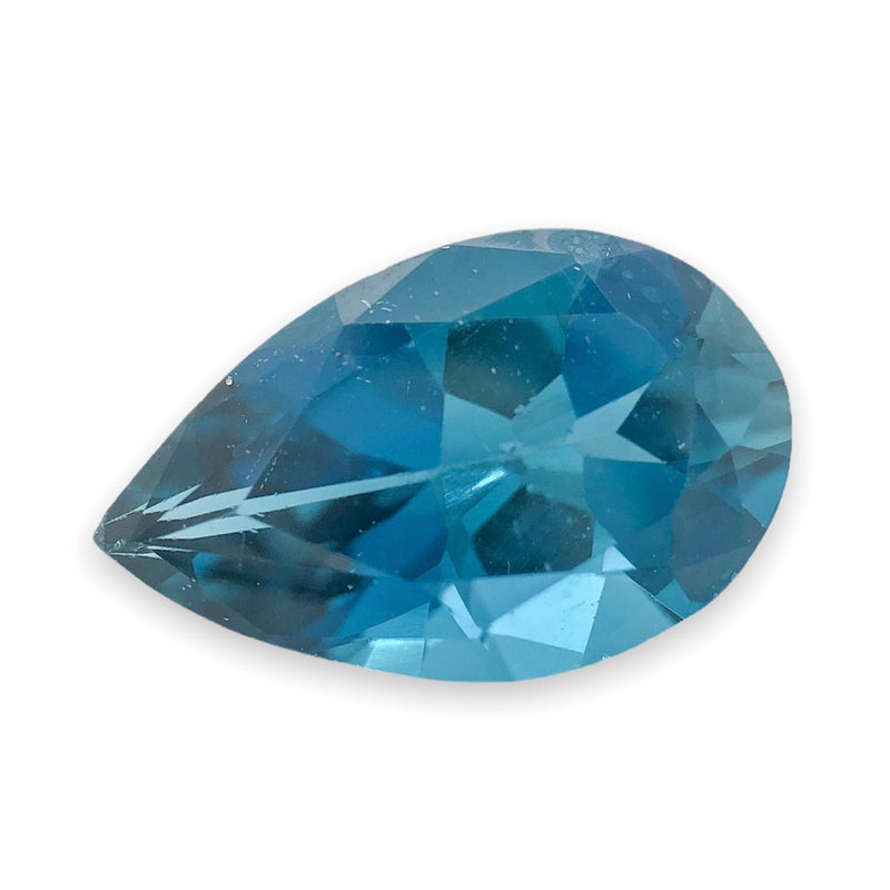 Estate 3.95ct Pear Cut London Blue Topaz Loose Gemstone - Walter Bauman Jewelers