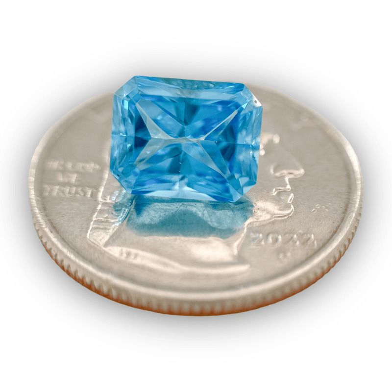 Estate 4.97ct Emerald Cut Blue Topaz Loose Gemstone - Walter Bauman Jewelers