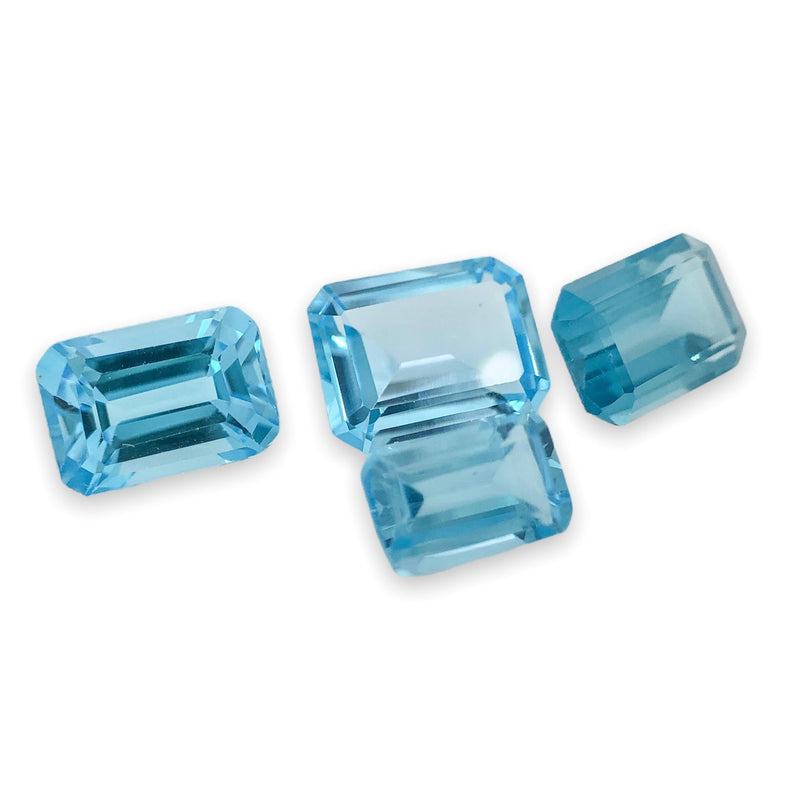 Estate 5.4cttw 4 Emerald Cut Blue Topaz Loose Gemstone - Walter Bauman Jewelers