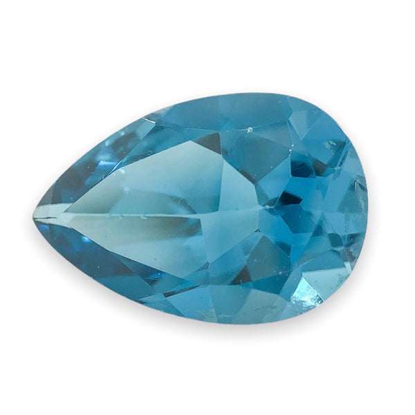 Estate 5.95ct Pear Cut London Blue Topaz Loose Gemstone - Walter Bauman Jewelers