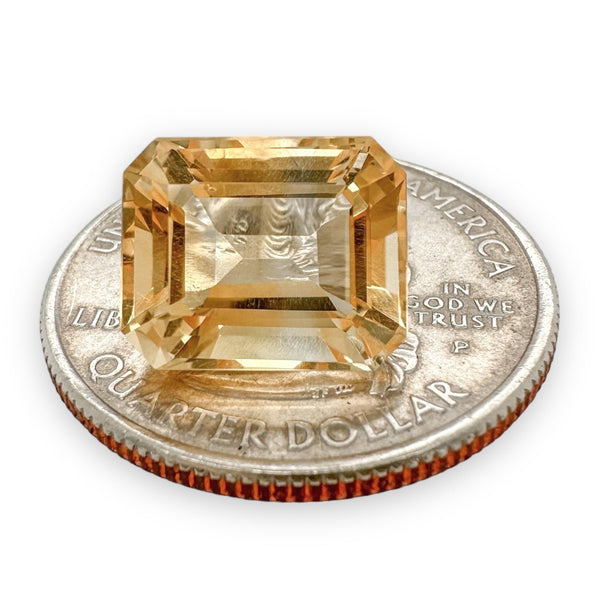 Estate 6.08ct Em. Cut Citrine Loose Gemstone - Walter Bauman Jewelers