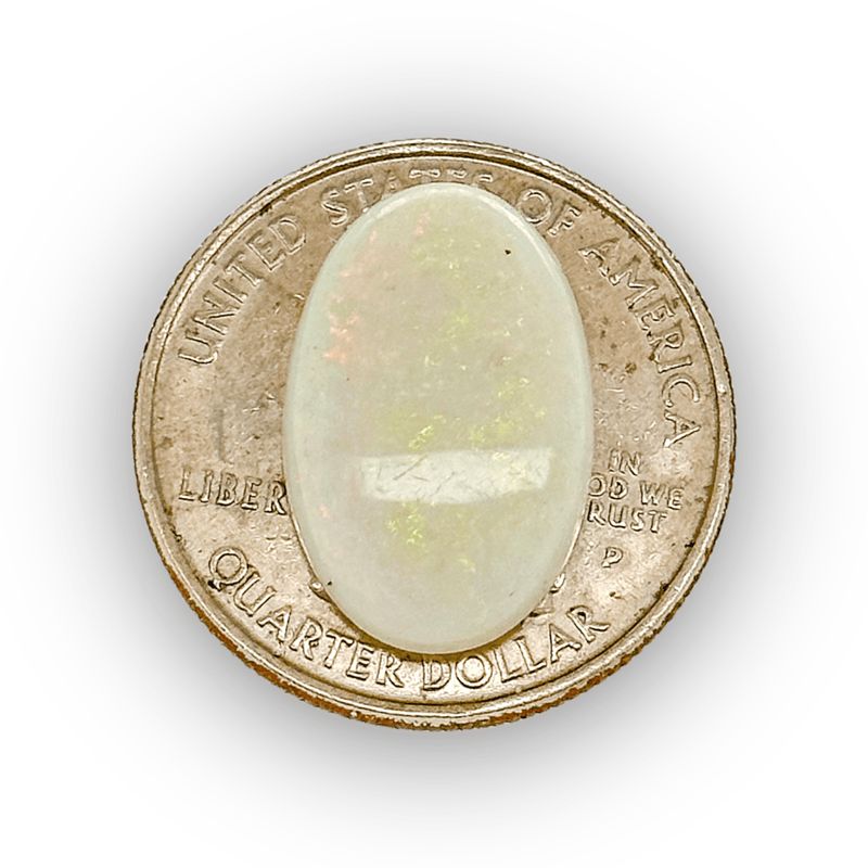 Estate 6.79ct White Opal Oval Cabochon Loose Gemstone - Walter Bauman Jewelers