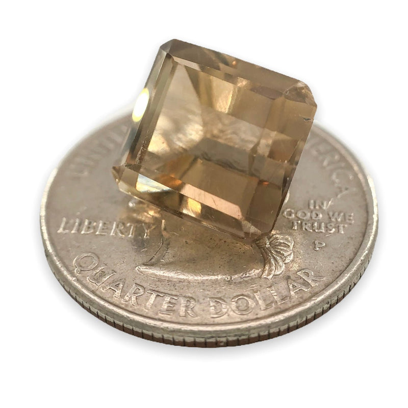 Estate 9.1ct Emerald Cut Citrine Loose Gemstone - Walter Bauman Jewelers