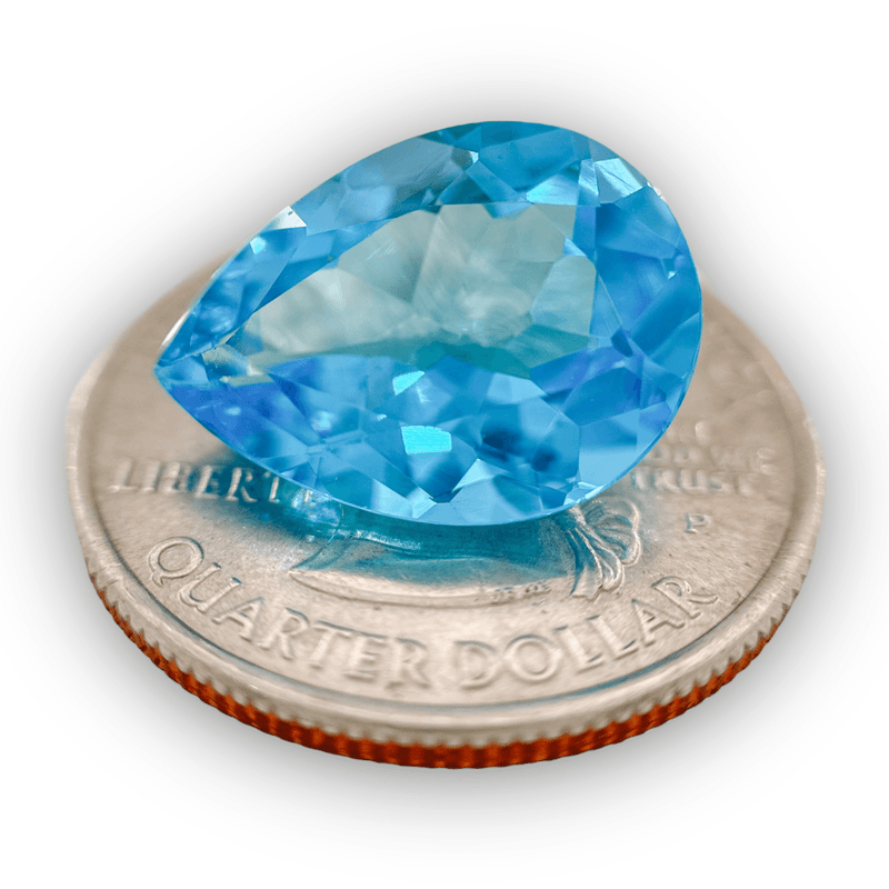 Estate 9.21ct Pear Cut Blue Topaz Loose Gemstone - Walter Bauman Jewelers