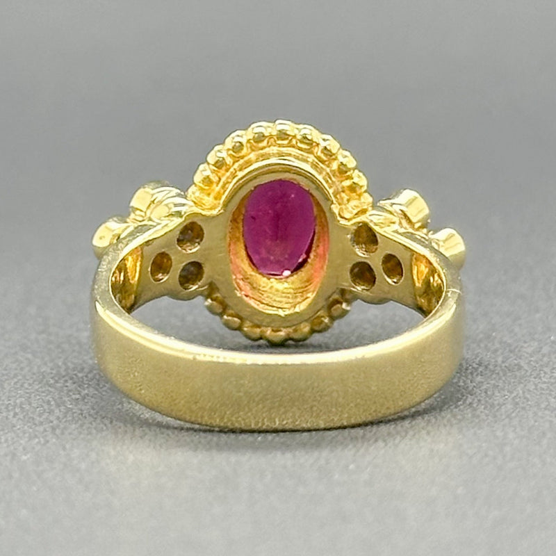 Estate Anita Selinger 18K Y Gold 0.77ct Rubellite & 0.12cttw Sapphire Ring - Walter Bauman Jewelers