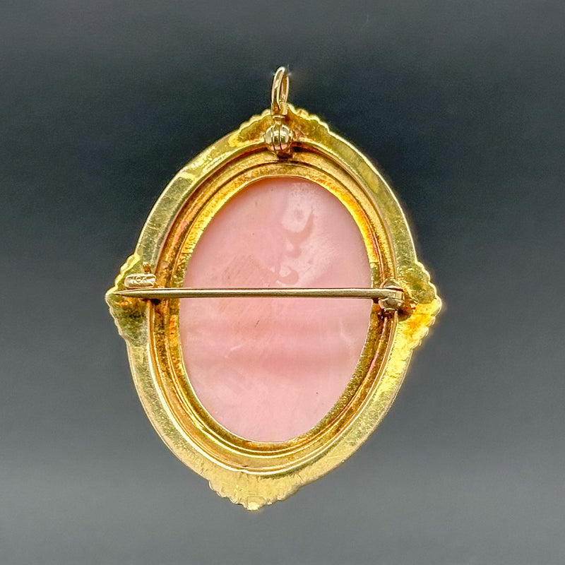 Estate Antique 10K Y Gold Flora Cameo Pin - Walter Bauman Jewelers