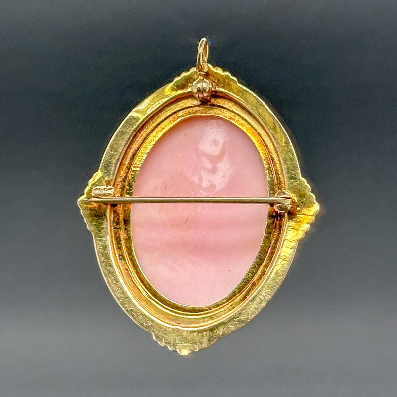 Estate Antique 10K Y Gold Flora Cameo Pin - Walter Bauman Jewelers