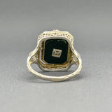 Estate Art Deco 14K W Gold Onyx & Cameo Flip Ring - Walter Bauman Jewelers