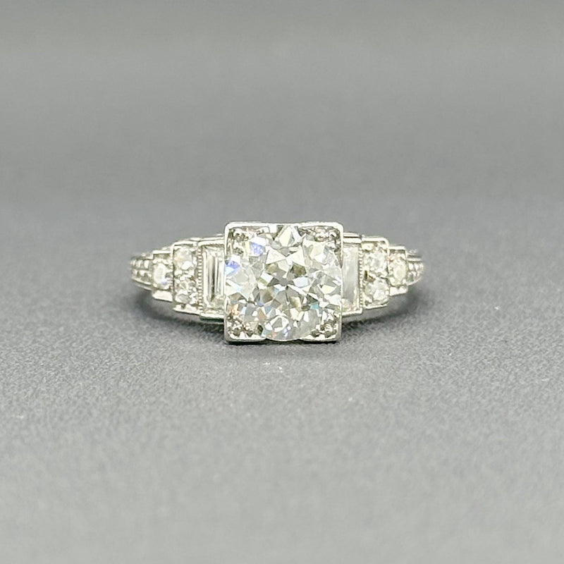 Estate Art Deco Platinum 1.83cttw G-K/VS2-SI2 Diamond Engagement Ring - Walter Bauman Jewelers