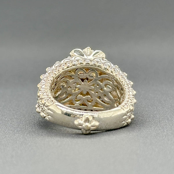 Estate Bixby 1.12cttw Citrine & 0.01ct Quartz Flower Ring - Walter Bauman Jewelers