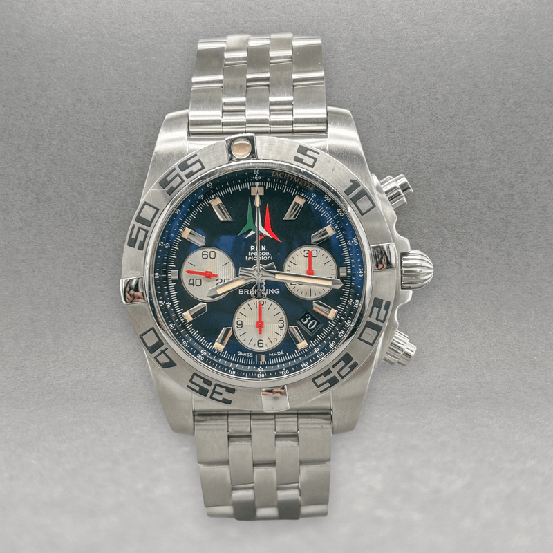 Estate Breitling Chronomat Frecce Tricolor Automatic Watch ref#AB01104D/BC62 - Walter Bauman Jewelers