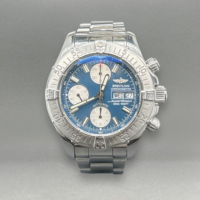 Estate Breitling Super Ocean Chronograph Automatic Watch ref#A13340 - Walter Bauman Jewelers