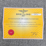 Estate Breitling Warranty Booklet & Cert A1735011 - Walter Bauman Jewelers