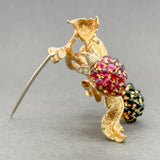 Estate Buccellati 18K Y Gold 5.12ctw Ruby & Sapphire Grape Brooch - Walter Bauman Jewelers