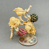 Estate Buccellati 18K Y Gold 5.12ctw Ruby & Sapphire Grape Brooch - Walter Bauman Jewelers