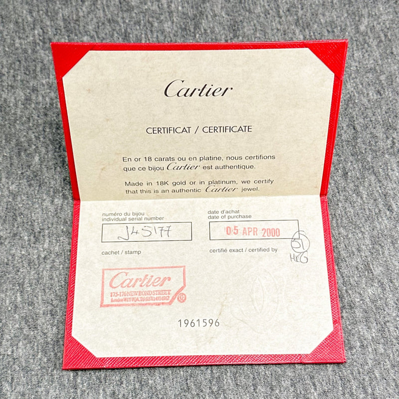 Estate Cartier Certificate #1961596 w. Booklet (Documents Only) - Walter Bauman Jewelers