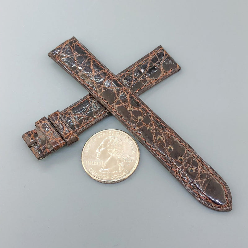 Estate Cartier Dark Brown Alligator 15mm Watch Band - Walter Bauman Jewelers