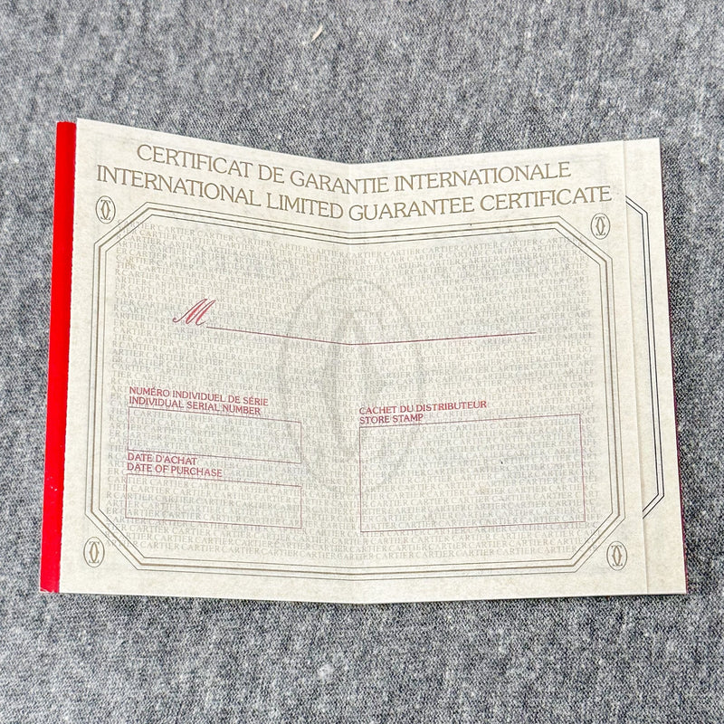 Estate Cartier Montres Santos Certificate & Manual (No Watch) - Walter Bauman Jewelers