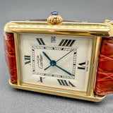 Estate Cartier YGP SS Must De Cartier Tank Vermeil Quartz Watch Ref#2413 - Walter Bauman Jewelers