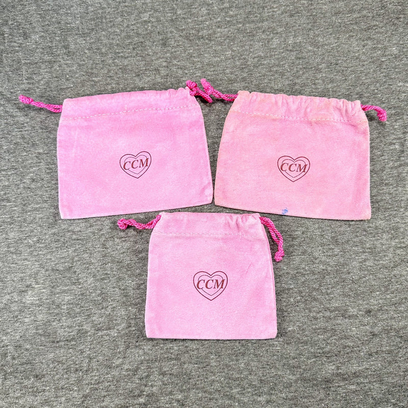 Estate CCM Set of 3 Pink Pouches EMPTY - Walter Bauman Jewelers