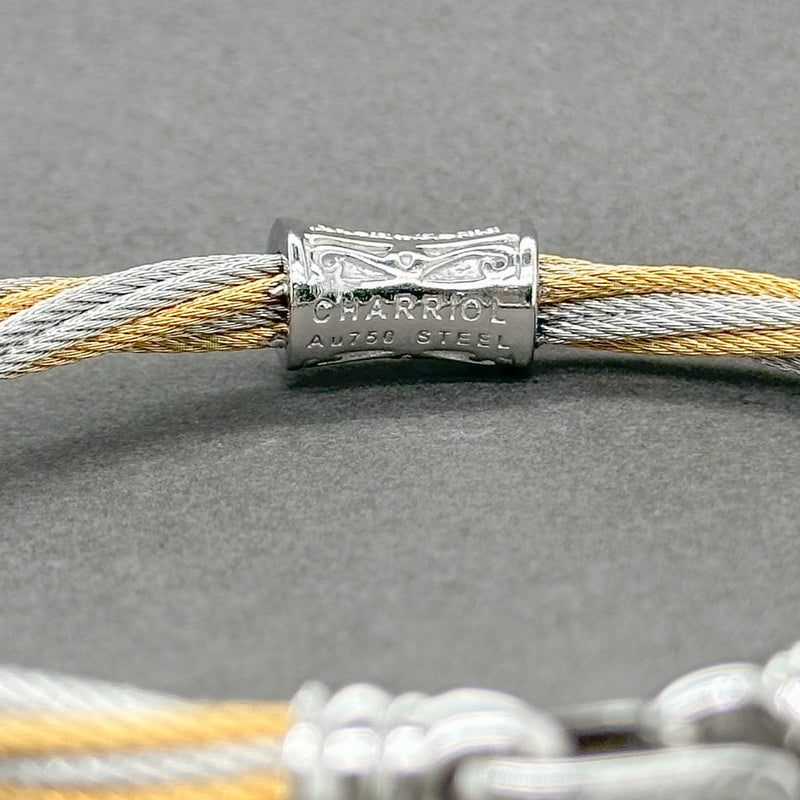 Estate Charriol 18K W Gold Steel Classique 0.09ctw G-H/SI1-2 Diamond Bracelet - Walter Bauman Jewelers