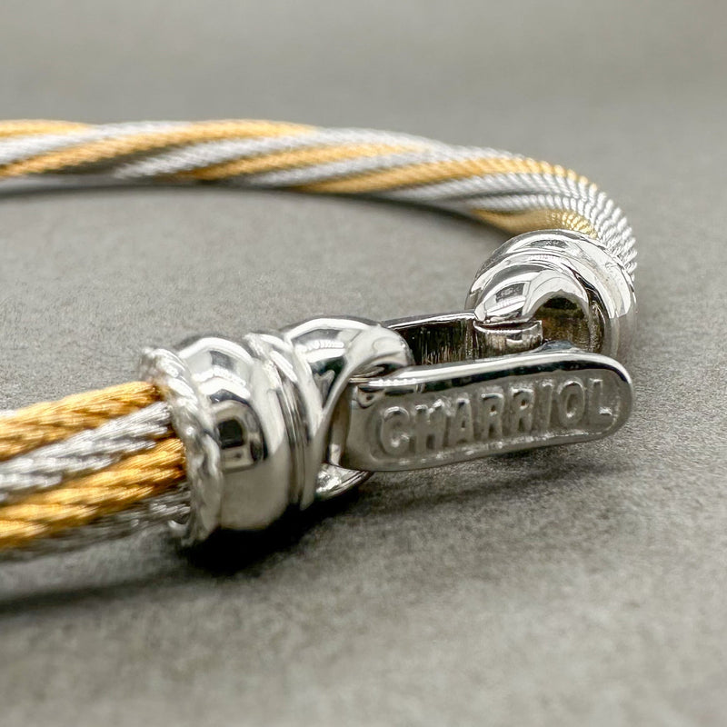 Estate Charriol 18K W Gold Steel Classique 0.09ctw G-H/SI1-2 Diamond Bracelet - Walter Bauman Jewelers
