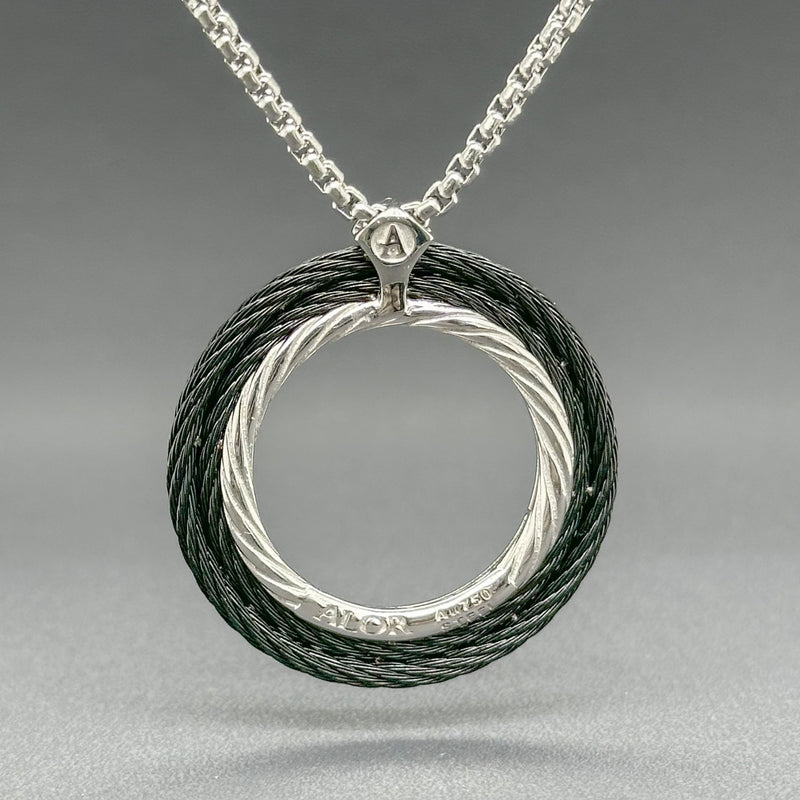 Estate Charriol STST/18 Alor G-H/SI1 Diamond Circle Pendant - Walter Bauman Jewelers