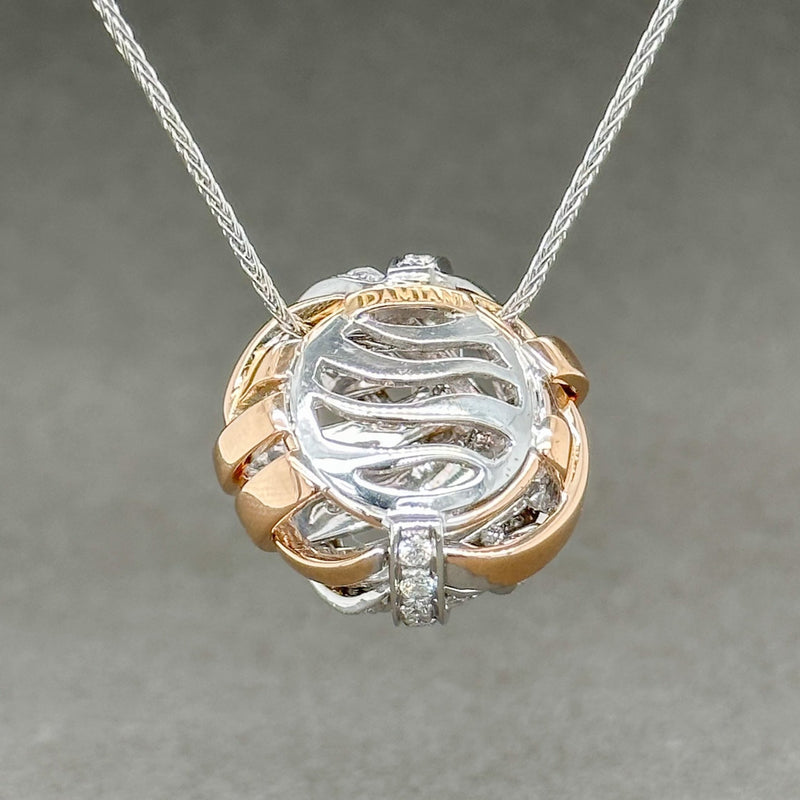 Estate Damiani 18K W Gold 1.45ctw F-G/VS1-2 Diamond Chignon Pendant - Walter Bauman Jewelers