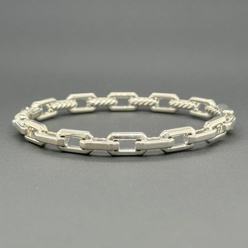 Estate David Yurman SS 0.19cttw G-H/SI1-2 Stax Link Bangle Bracelet - Walter Bauman Jewelers