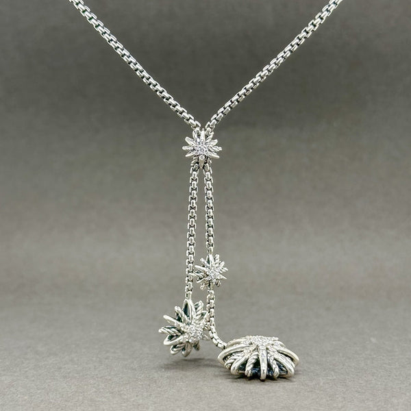 Estate David Yurman SS 0.33cttw G-H/SI1 Diamond Starburst Y Drop Necklace - Walter Bauman Jewelers