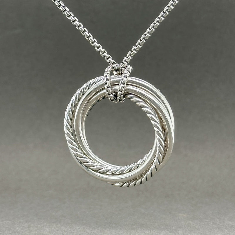 Estate David Yurman SS 0.75cttw G-H/SI1 Diamond Circle Pendant - Walter Bauman Jewelers