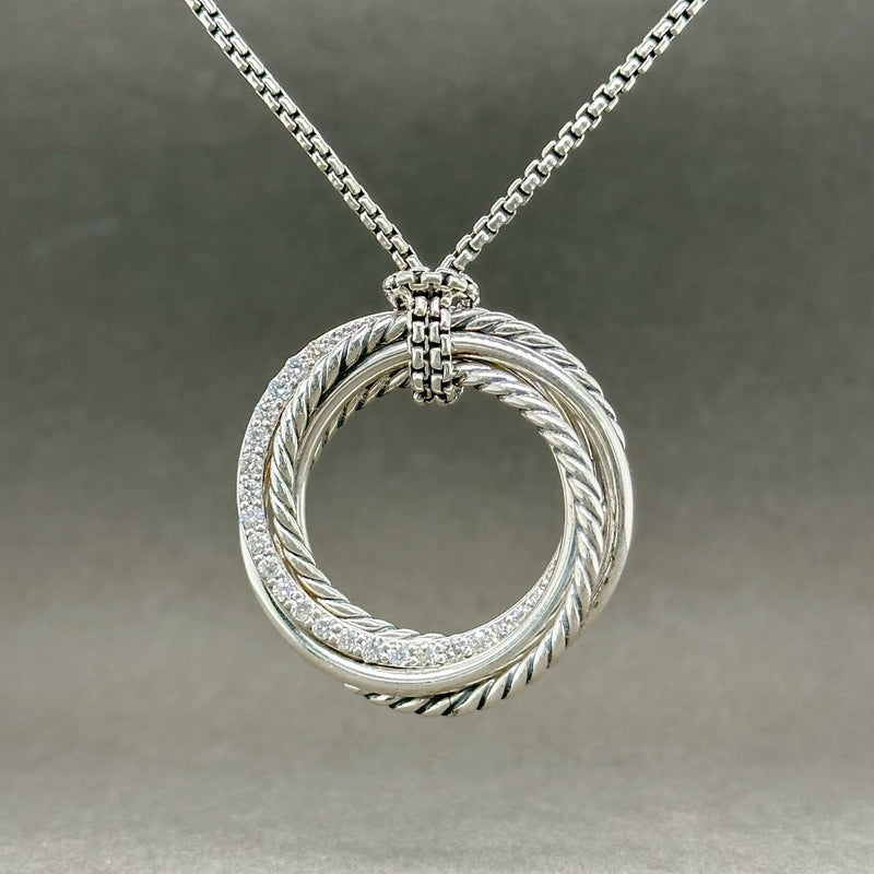 Estate David Yurman SS 0.75cttw G-H/SI1 Diamond Circle Pendant - Walter Bauman Jewelers