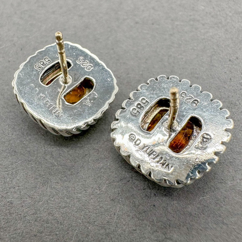 Estate David Yurman SS 14 3.76cttw Citrine Cable Stud Earrings - Walter Bauman Jewelers
