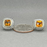Estate David Yurman SS 14 3.76cttw Citrine Cable Stud Earrings - Walter Bauman Jewelers