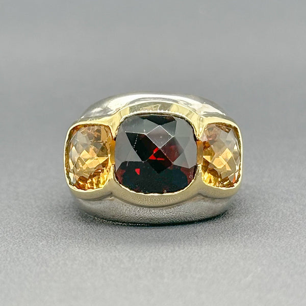 Estate David Yurman SS 14 5.51cttw Garnet & 4.38cttw Citrine Ring - Walter Bauman Jewelers