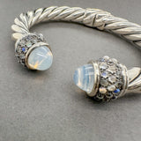 Estate David Yurman SS 3.10cttw Moonstone Cable Cuff Bracelet - Walter Bauman Jewelers