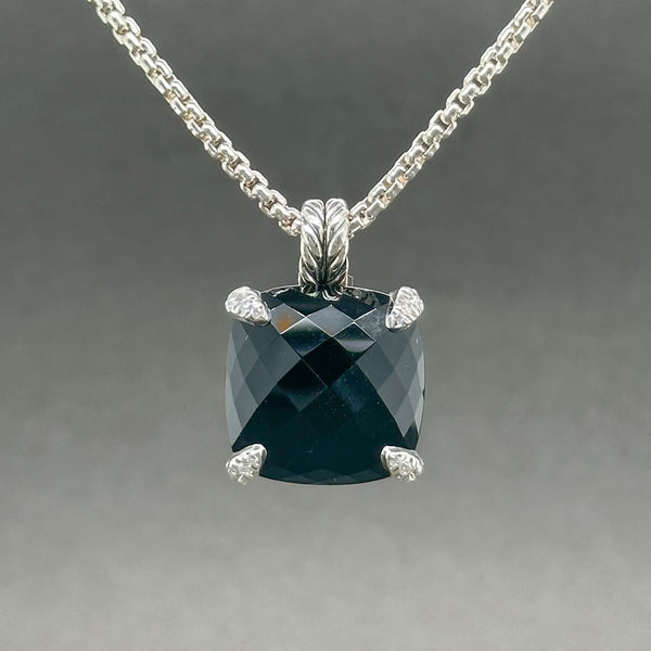 Estate David Yurman SS 8.85ct Onyx & 0.08cttw G-H/SI1 Diamond Chatelaine Pendant - Walter Bauman Jewelers