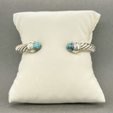 Estate David Yurman SS Cable Classics Turquoise Cuff Bracelet - Walter Bauman Jewelers