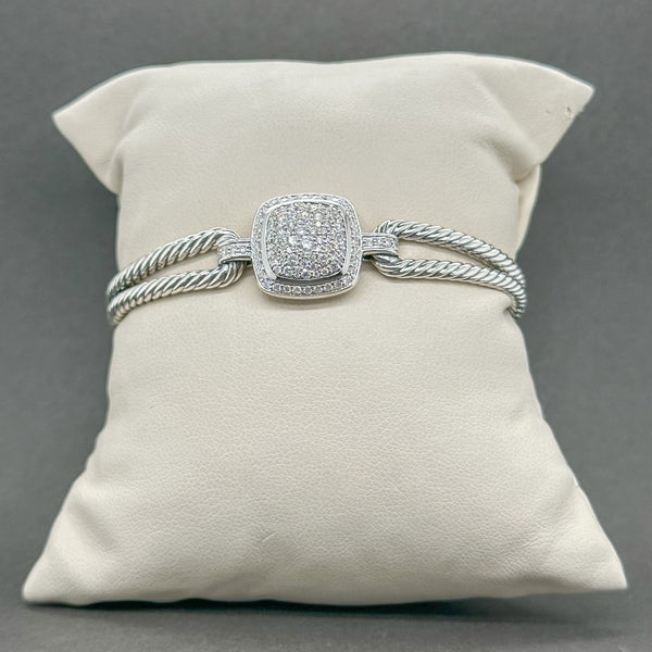 Estate David Yurman SS Diamond Cluster Bangle Bracelet - Walter Bauman Jewelers