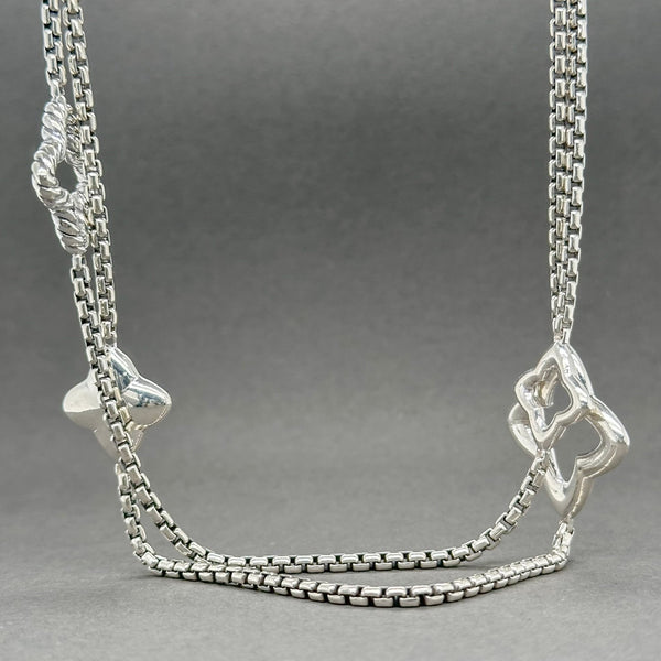 Estate David Yurman SS Quatrefoil Box Chain Necklace - Walter Bauman Jewelers
