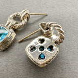 Estate David Yurman SS Renaissance 4.46cttw Blue Topaz Dangle Earrings - Walter Bauman Jewelers