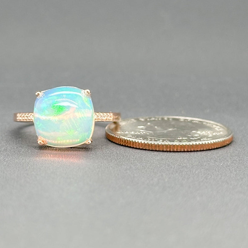 Estate Effy 14K R Gold 5.10ct Opal & 0.05cttw H-I/SI1-2 Diamond Ring - Walter Bauman Jewelers