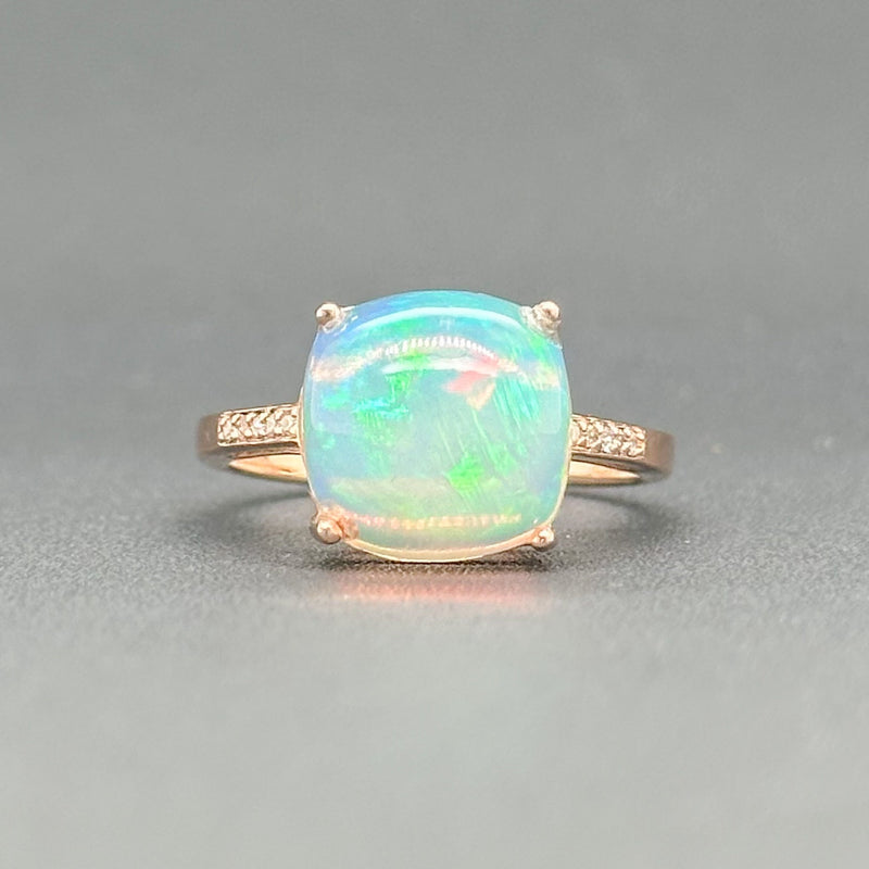 Estate Effy 14K R Gold 5.10ct Opal & 0.05cttw H-I/SI1-2 Diamond Ring - Walter Bauman Jewelers