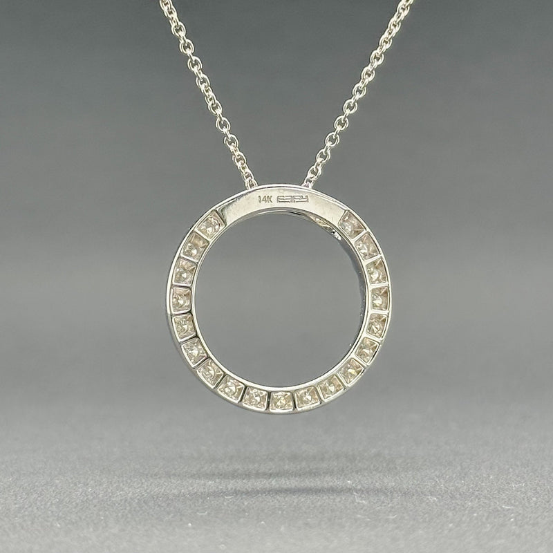 Estate Effy 14K W Gold 0.53cttw H/SI1-2 Diamond Circle Pendant - Walter Bauman Jewelers