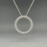 Estate Effy 14K W Gold 0.53cttw H/SI1-2 Diamond Circle Pendant - Walter Bauman Jewelers