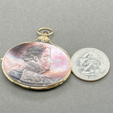 Estate Georgian 14K Y Gold Captain Oliver H. Perry Memorial Abalone Cameo Pendant - Walter Bauman Jewelers