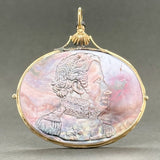 Estate Georgian 14K Y Gold Captain Oliver H. Perry Memorial Abalone Cameo Pendant - Walter Bauman Jewelers