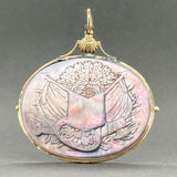 Estate Georgian 14K Y Gold Captain Oliver H. Perry Memorial Abalone Cameo Pendant - Walter Bauman Jewelers