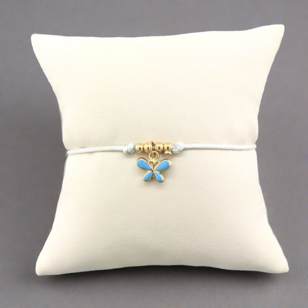 Estate Gold Plated Blue Butterfly Adjustable Bracelet - Walter Bauman Jewelers